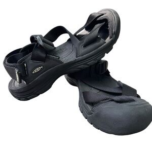 Mens Keen Zerraport II Black Strappy Hiking Outdoor Sandals Shoes Size 10.5